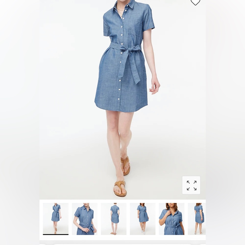 J-Crew belted chambray shirt dress; size 4